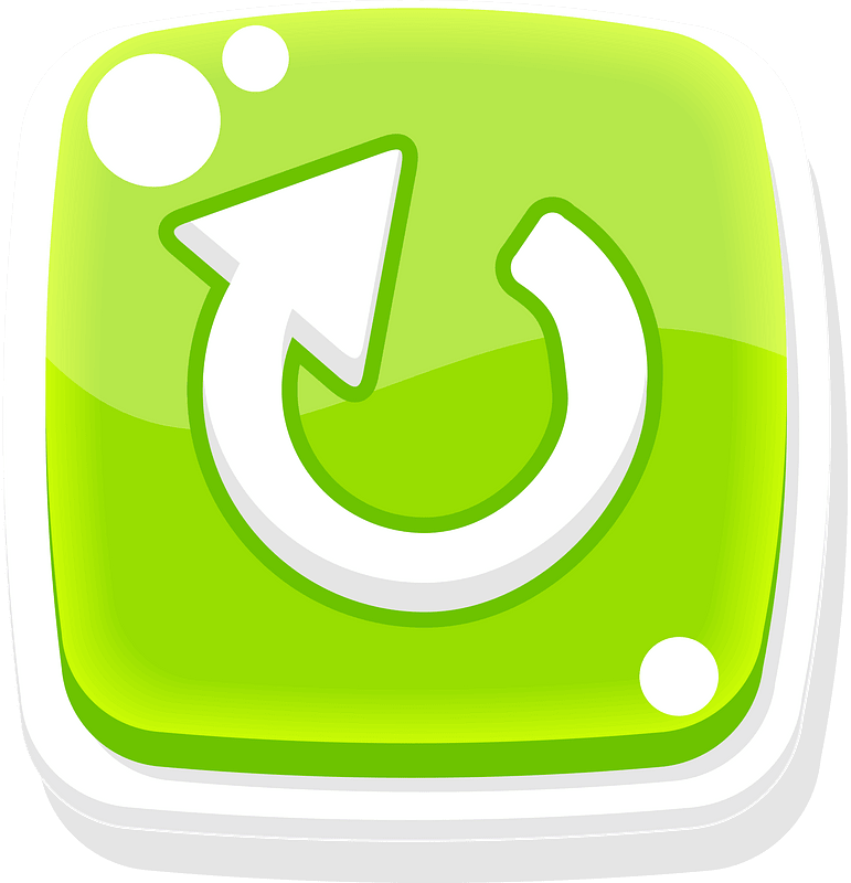 Rounded green redo button