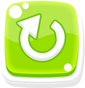 Rounded green redo button
