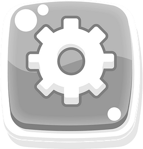 Rounded grey settings button