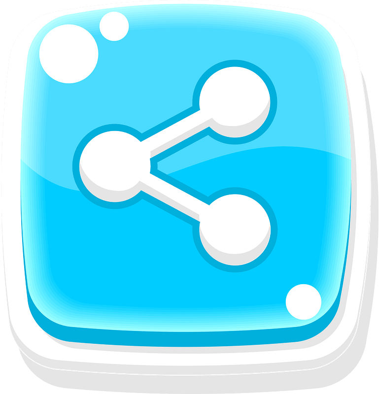 Rounded blue share button