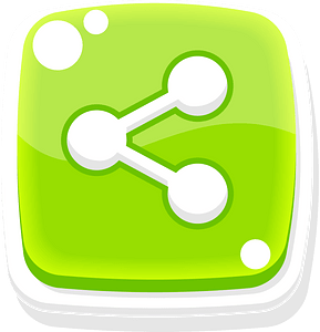 Rounded green share button