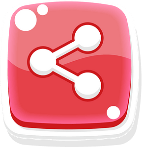 Rounded red share button