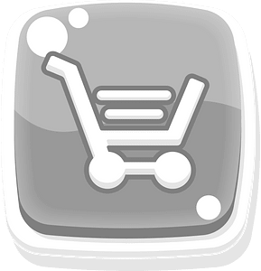 Rounded grey shopping button