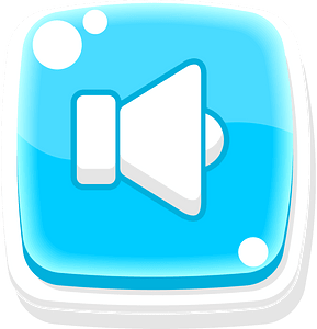 Rounded blue sound button