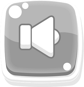 Rounded grey sound button