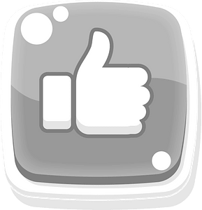 Rounded grey thumbs up like button