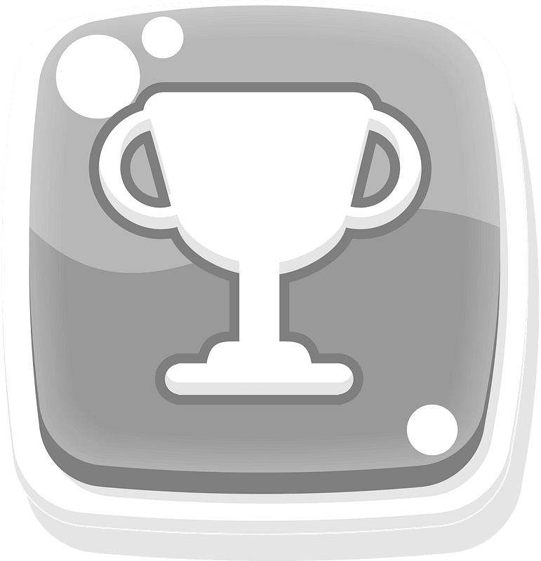 Rounded grey trophy button