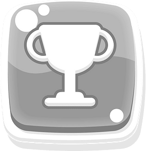 Rounded grey trophy button
