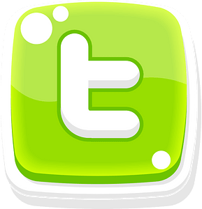 Rounded green twitter button