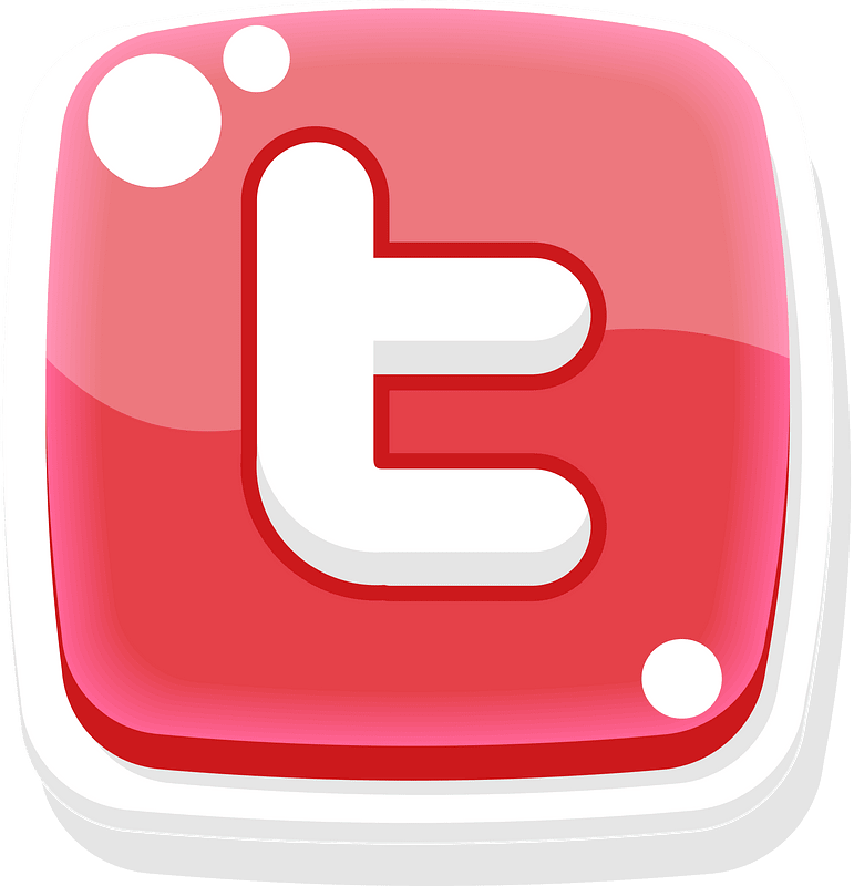 Rounded red twitter button