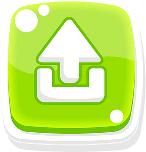 Rounded green upload button