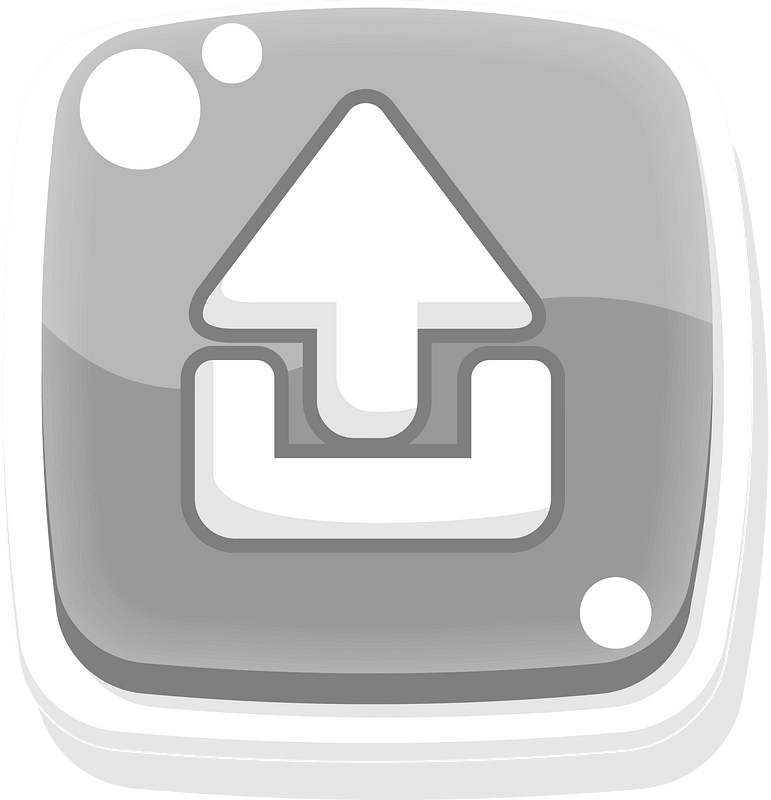 Rounded grey upload button