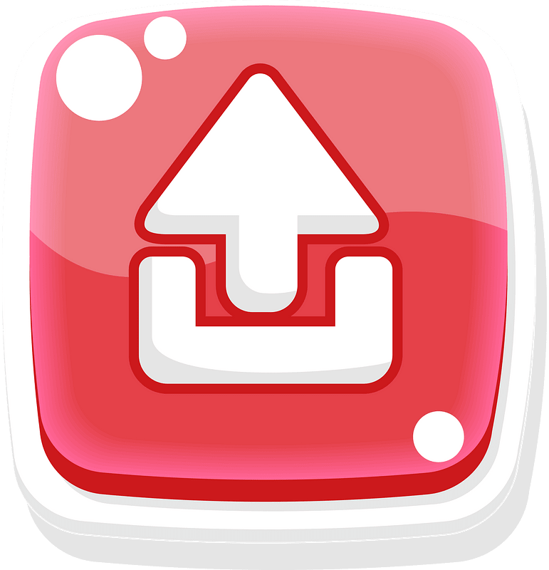 Rounded red upload button