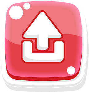 Rounded red upload button