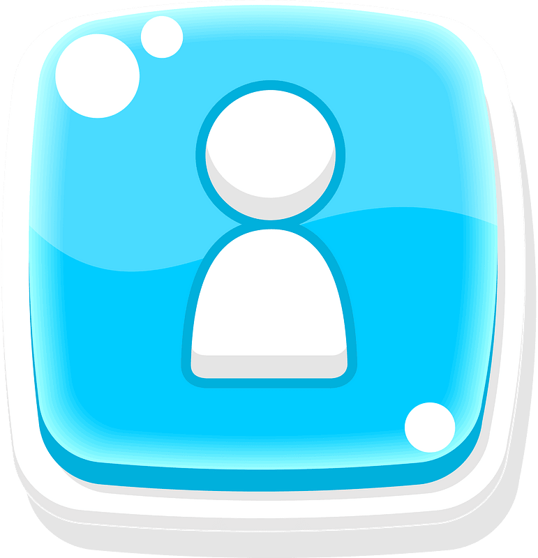 Rounded blue user button