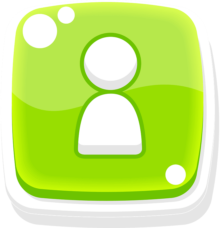 Rounded green user button