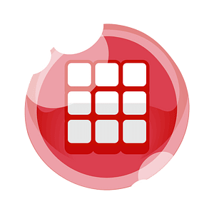 Round red apps menu button