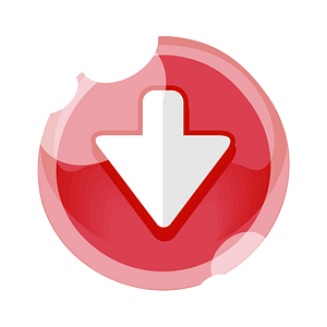 Round red arrow button down