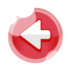 Round red arrow button left