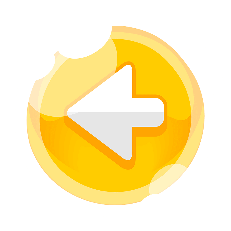 Round yellow arrow button left