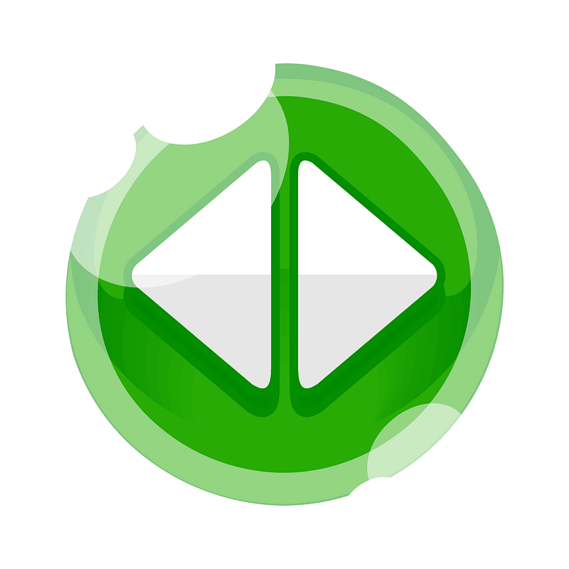 Round green arrows button left right