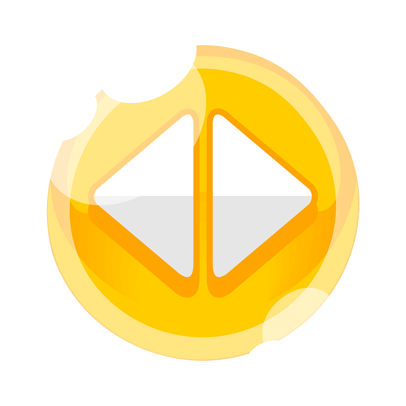 Round yellow arrows button left right