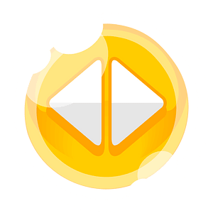 Round yellow arrows button left right