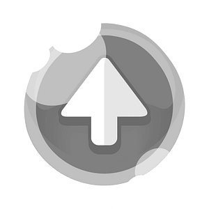 Round grey arrow button up