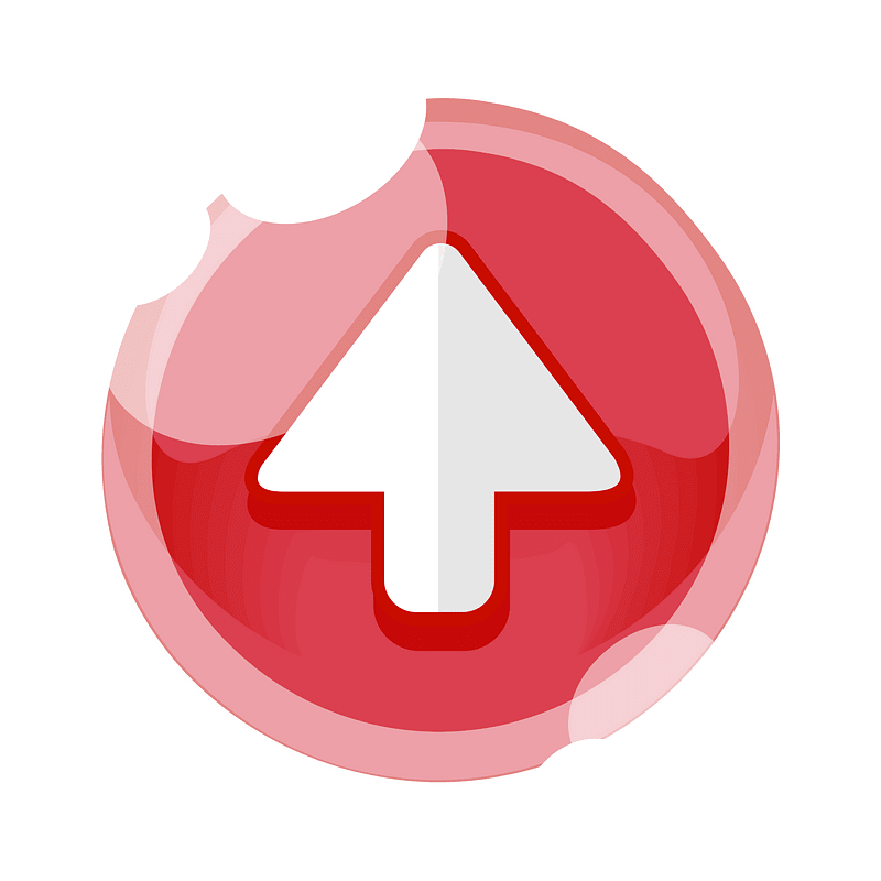 Round red arrow button up
