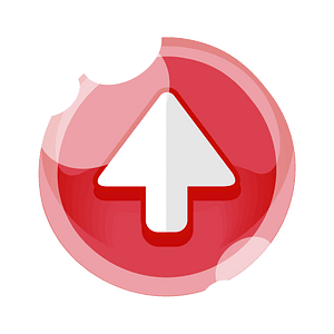 Round red arrow button up