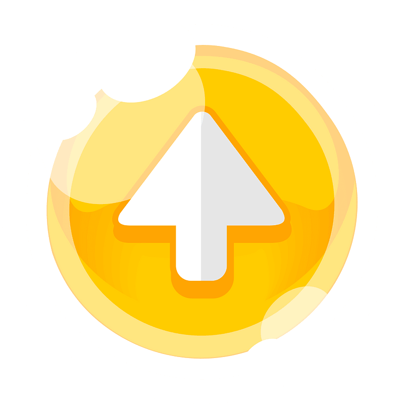 Round yellow arrow button up