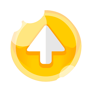 Round yellow arrow button up