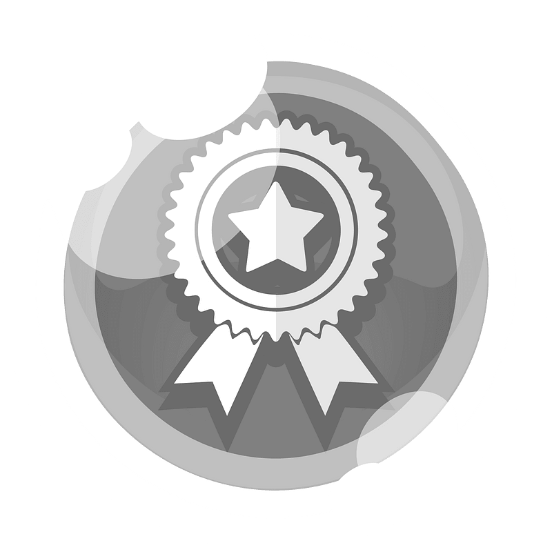 Round grey award button
