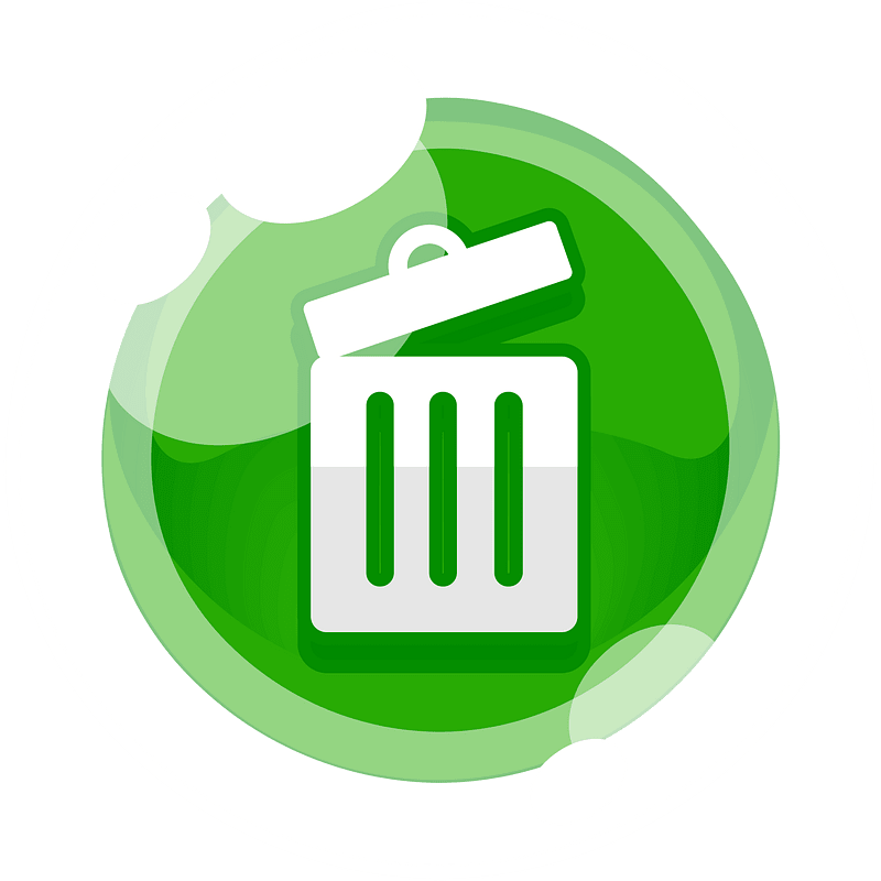 Round green bin button - Free vector icons on creazilla.com