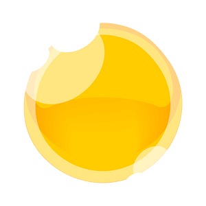 Round yellow blank button