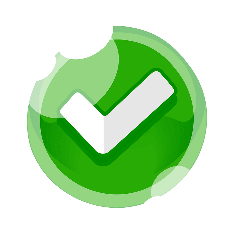 Round green check mark button