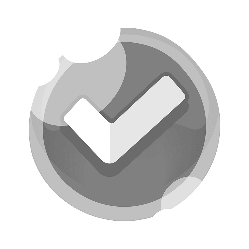 Round grey check mark button