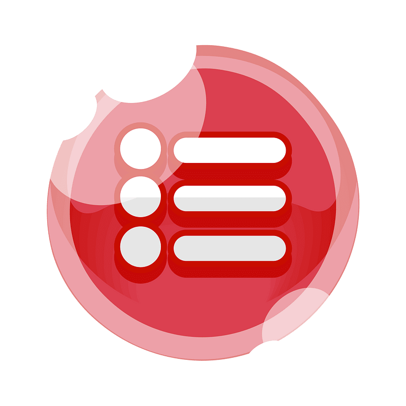 Round red checklist button