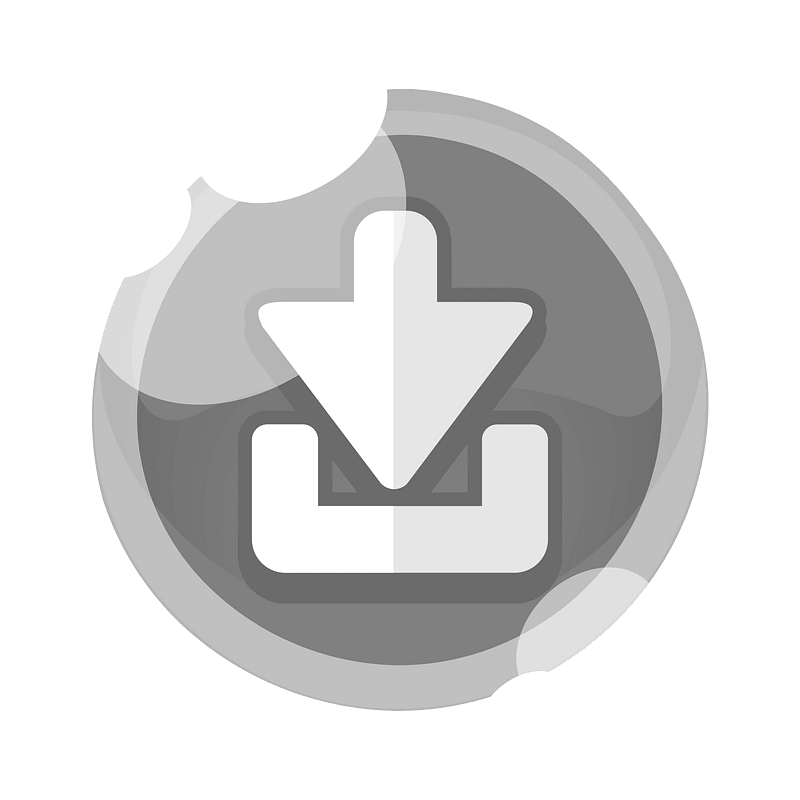Round grey download button