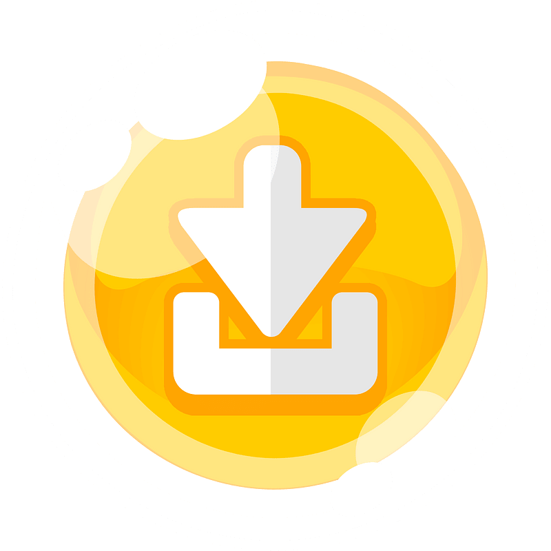 Round yellow download button