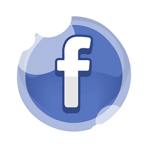 Round blue facebook button