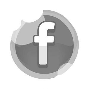 Round grey facebook button