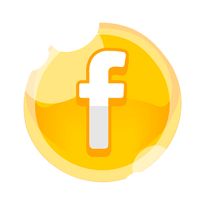 Round yellow facebook button