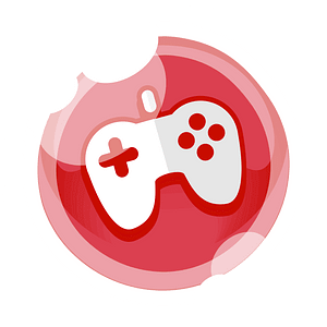 Round red gamepad button