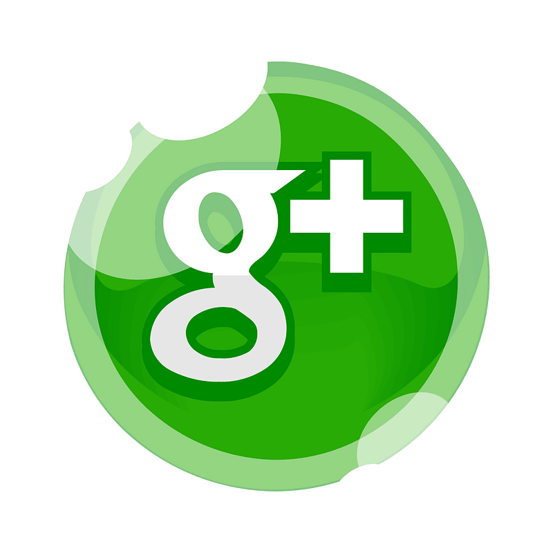 Round green google button