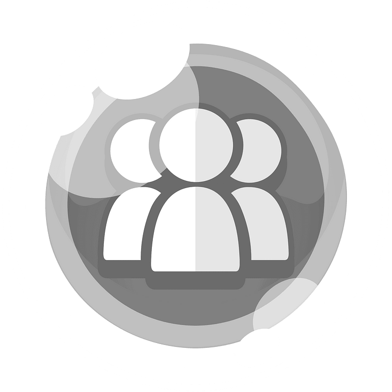 Round grey group button