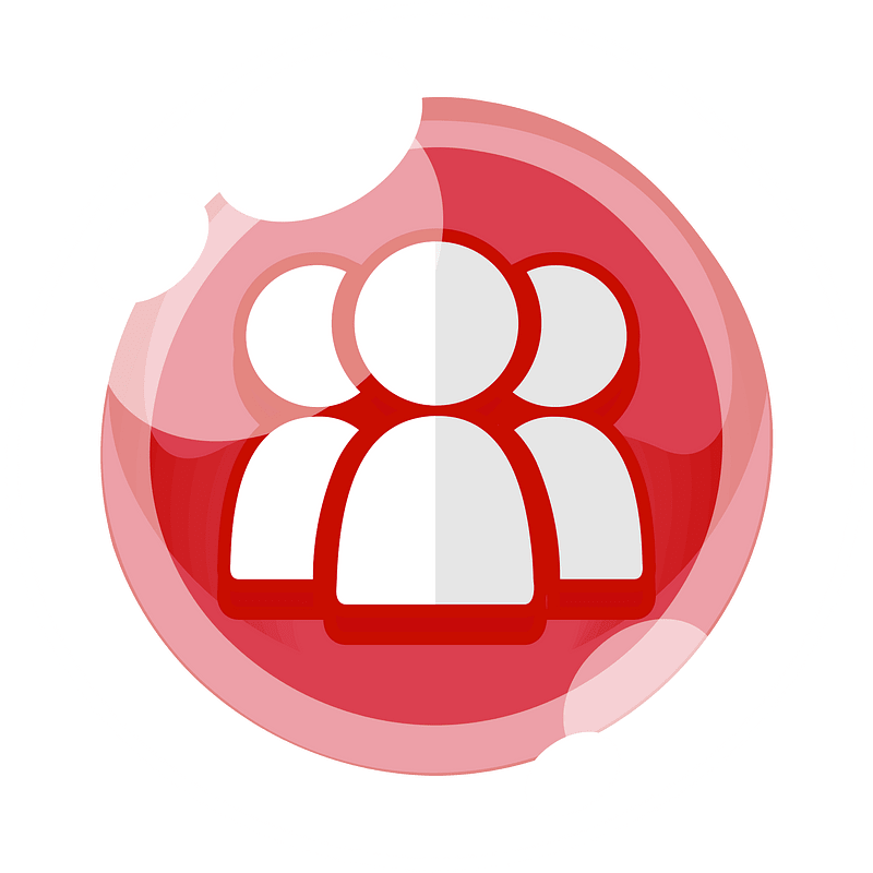 Round red group button