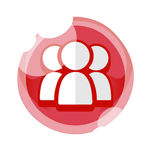 Round red group button