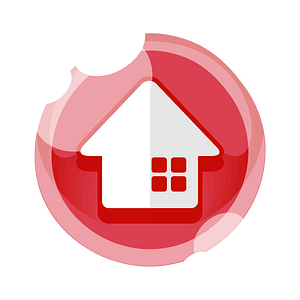 Round red home button