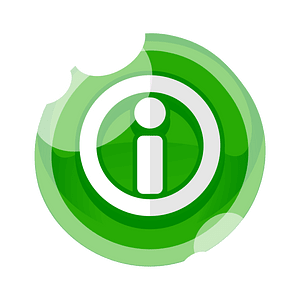 Round green info button